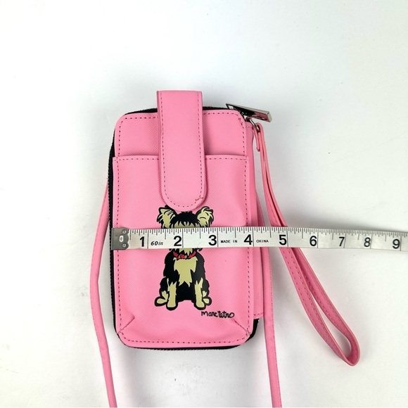 Marc Tetro Crossbody Wallet Pink Yorkshire Terrier Handbag Wristlet New - Picture 6 of 8